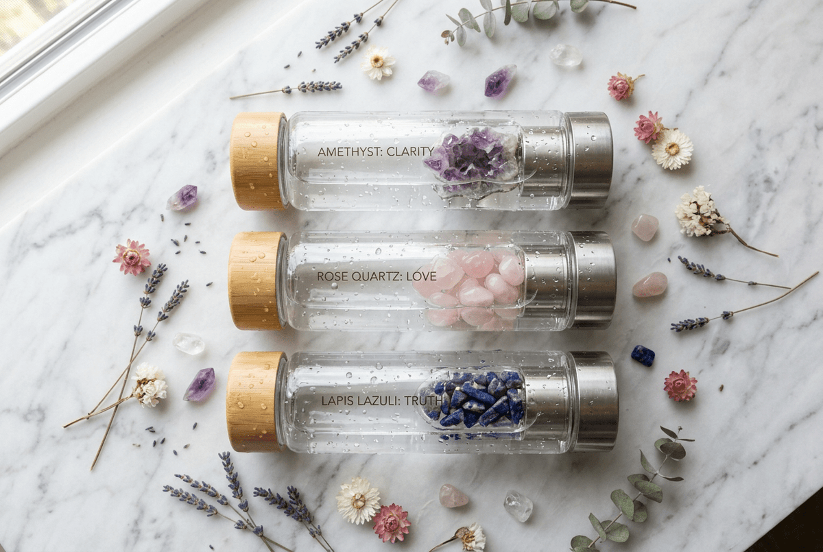 Crystal Water Bottles: How to Infuse Your Water with Healing Energy - Lunora Bloom