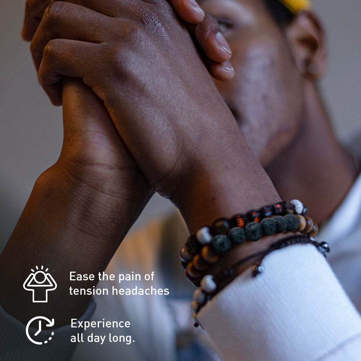 Pursonic Aromatherapy Bliss Bundle: Lava Stone Bracelet + Blended Essential Oils