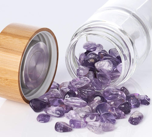 Amethyst Crystal Elixir Infused Water Bottle - Lunora Bloom lunorabloom#